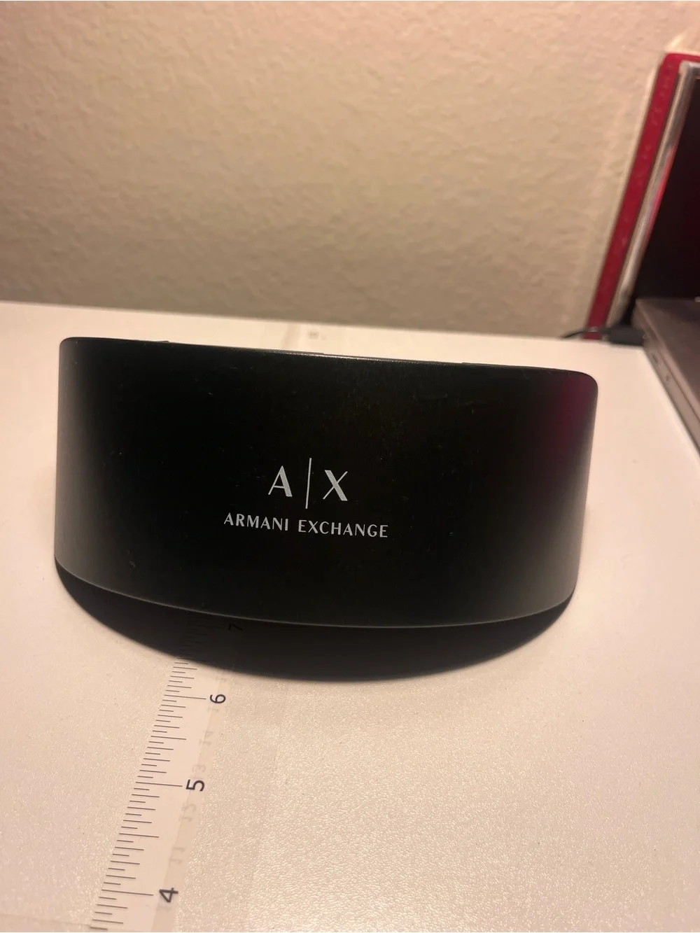 Armani Exchange Black Sunglasses Case with White Logo
